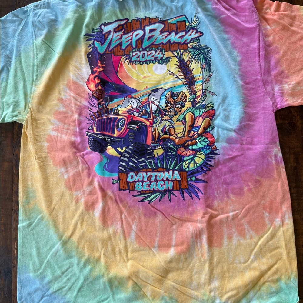Jeep Beach 2024 Daytona BeachTie-Dye T-Shirt Unisex XL NWT